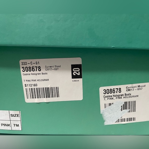 Current Mood Pink Hologram Boots Heels NWT Size 7 - Picture 2 of 3